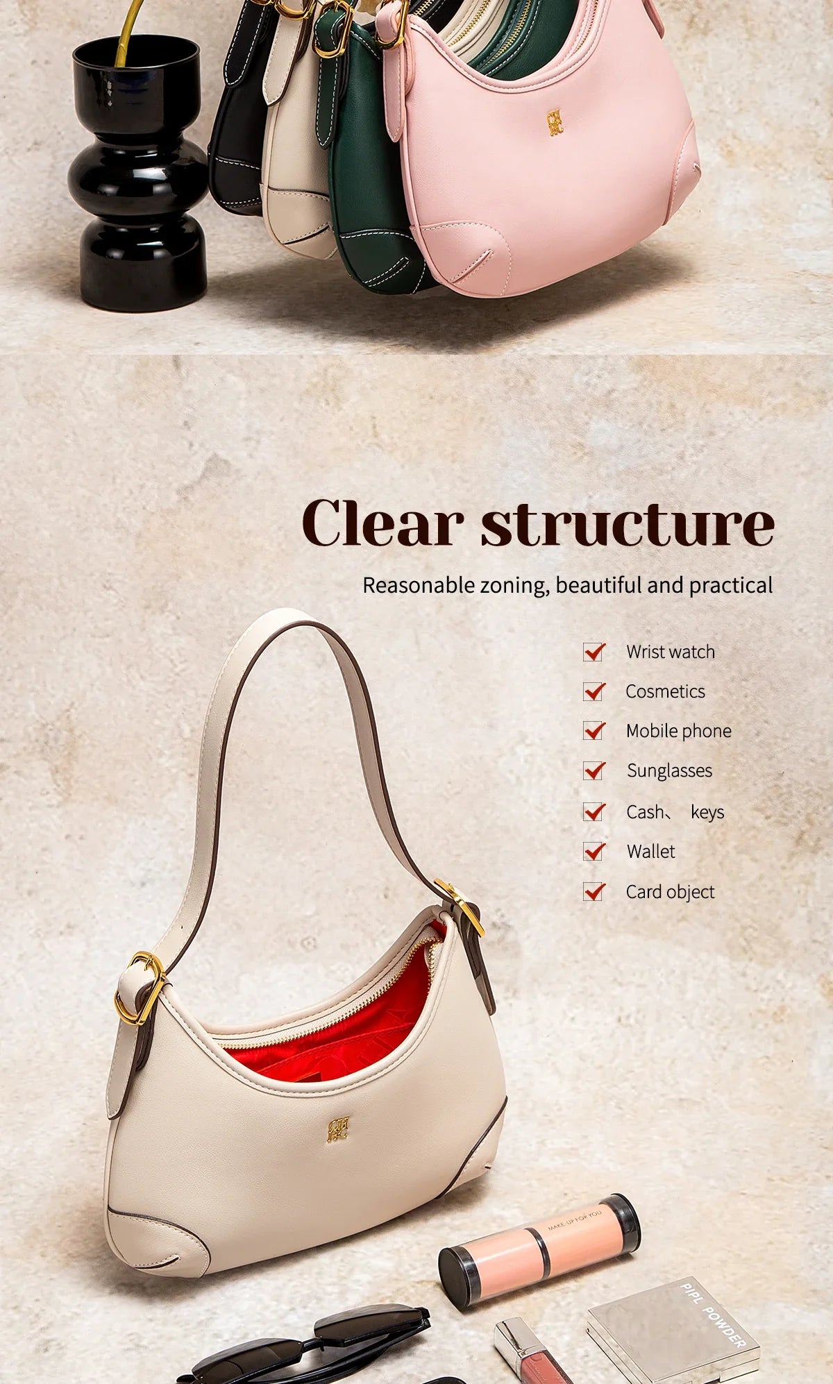 Fashion Classic Luxury Women's New Shoulder Bag Solid Color Versatile Business Commuter Women's Handbag