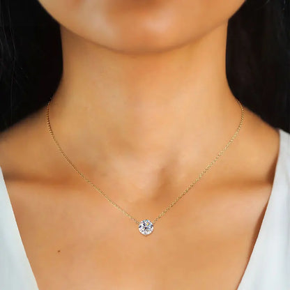 1CT 1.5CT 2CT Moissanite Pendant Necklace s925 Sterling Silver Certified Solitaire Drop Necklaces For Women Jewelry Gift