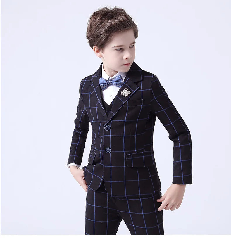 Top Quality Big Boys Suit For Wedding Teenager Kids Formal Tuxedo Dress Children Photograph Blazer Party Performance Costume