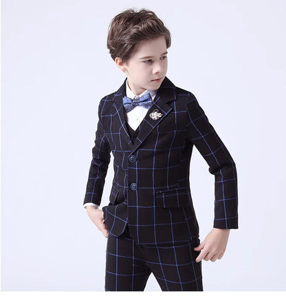 Top Quality Big Boys Suit For Wedding Teenager Kids Formal Tuxedo Dress Children Photograph Blazer Party Performance Costume