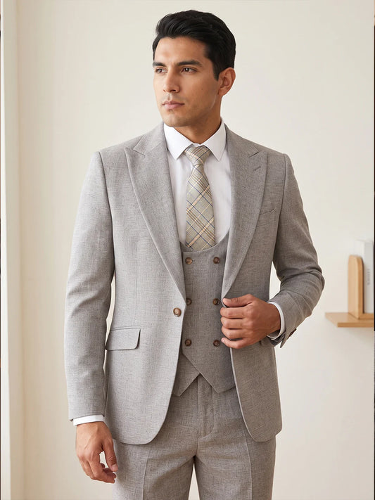 Full Men's Suits High Quality Elegant Slim Fit Formal Office and Leisure Banquet Groomsman Set Groom's Wedding Dress