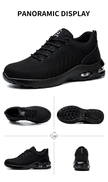 New Styles Men Safety Boots With Steel Toe Cap Anti-smash Work Sneakers Safety Shoes Men Indestructible Work Boots Hiking shoes