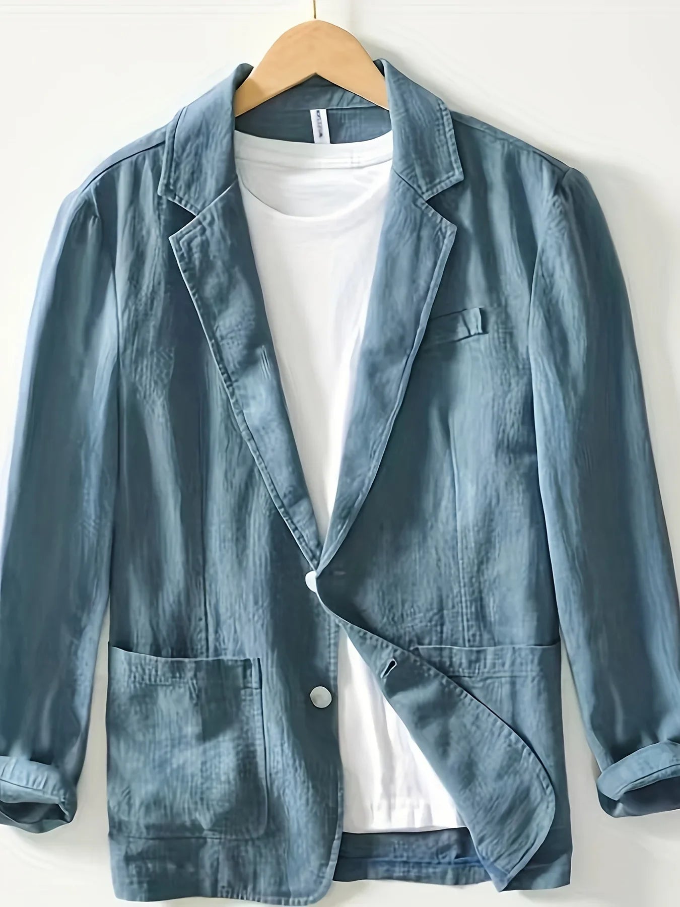 Men's Casual Suit Single-layer Jacket Solid Color Cotton And Linen Casual Fashion Men's Top