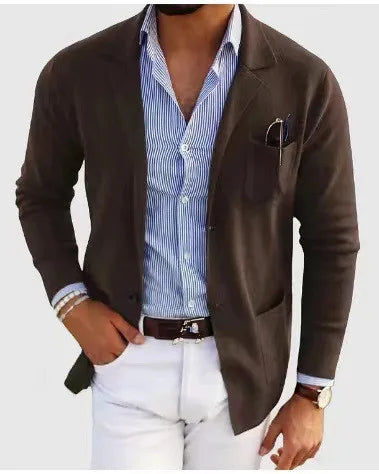 2026 New Men's Blazer Jackets Fashion Slim Fit Solid Single-breasted Suit Coats Business Casual Outerwear Wedding Suits for Men