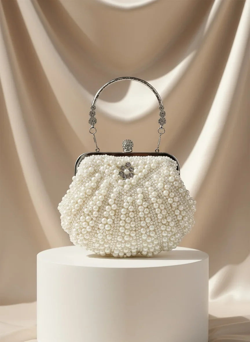 Pearl Clutch Bags Women Purse Ladies white Hand Bags Evening Bags for Party Wedding black Shoulder Bag Bolsa Feminina