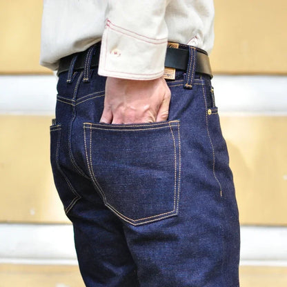 Mens Jeans 21 Oz Rainbow Selvedge Denim Vintage Raw Jeans for Men Sanforized Unwashed Heavyv Denim Jeans