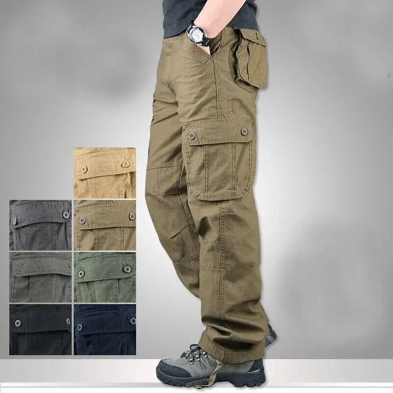 6 Pockets Tactical Cargo Pants Men's Loose Trousers Joggers  Hunting Large Size Casual Pants For Male Outdoor Work Overalls
