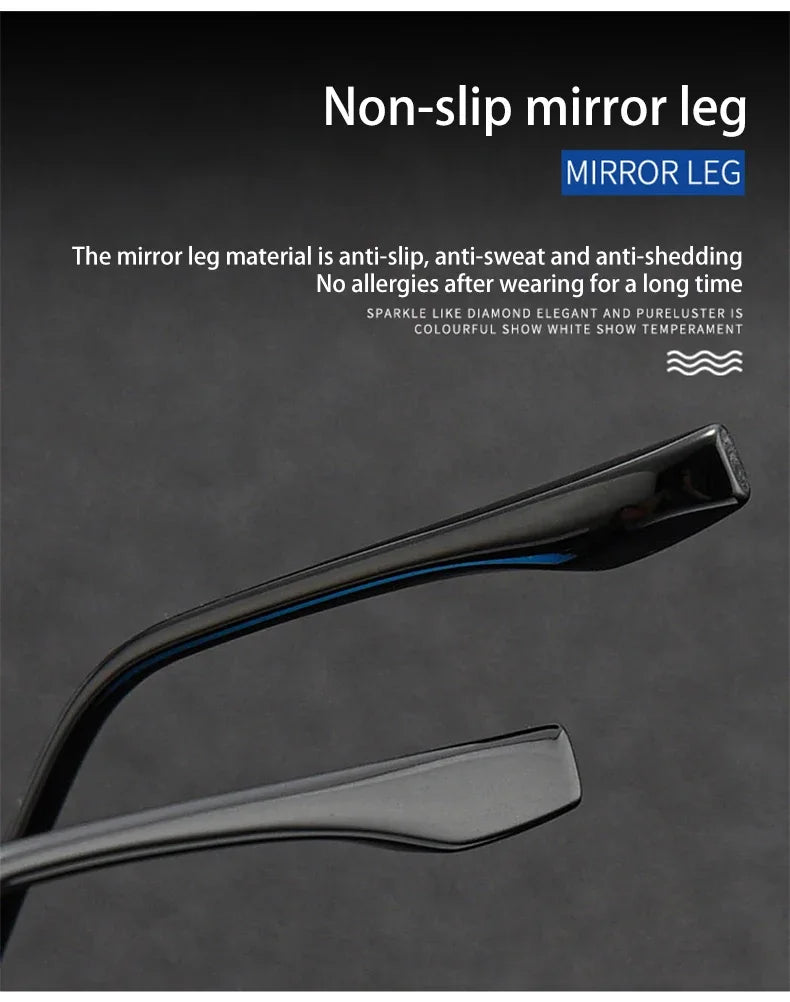 Pure Titanium Business Men's Half-rim Reading Glasses Men Fashion Simple Design Anti-blue Light Prescription Glasses 1052