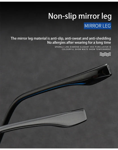 Pure Titanium Business Men's Half-rim Reading Glasses Men Fashion Simple Design Anti-blue Light Prescription Glasses 1052