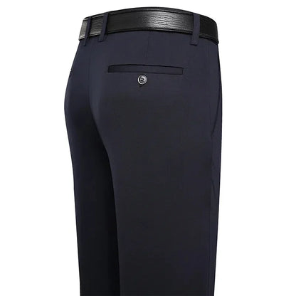 Men's Summer Thin Business Casual Pants Classic Elastic Dress Pants Soft Comfortable Loose Straight Brand Men's Pants
