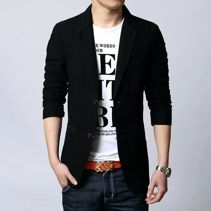 Plus Size M-6XL Fashion Men's Casual Slim Fit Blazer Spring Autumn Two Buttons Suits Jacket Men Outwear Masculine Blazer FS-119
