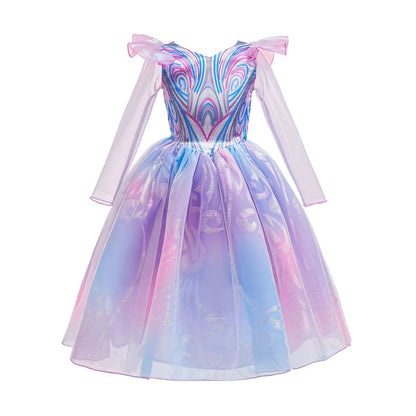 Wicked Cute Pink Dress for Girls 2-12 Yrs Halloween Wizard Glinda Costume for Good Movie Role Playing Outfit Carnival Apparel