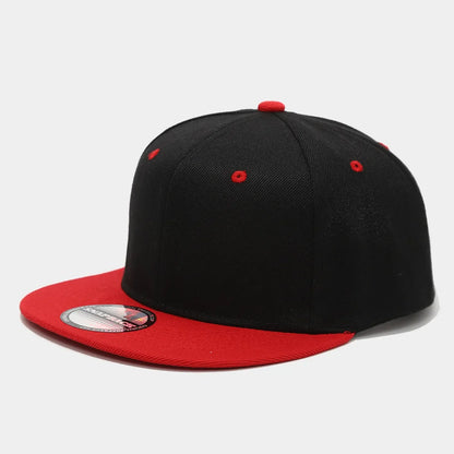 Blank Two Tone Snapback Cap Men Women Flat Brim Baseball Hat Color Block Hip Hop Streetwear Adjustable Plain Bboy Caps