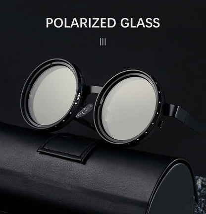 Cycling ND2-400 9 Level Adjustable Dimming Polarized Sunglasses Men Women Fishing Punk Round Glasses Eyeglasses ND Filter