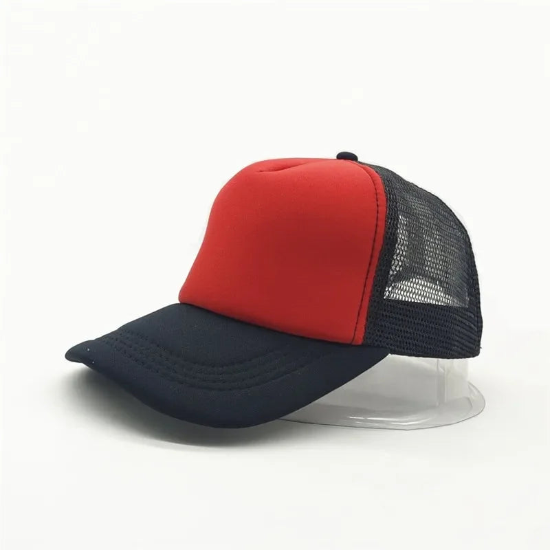 Unisex Cheaper 5 Panel Trucker Hat For Adult Summer Net Baseball Cap Men Women Sponge Mesh Adjustable Sun Hat Visor