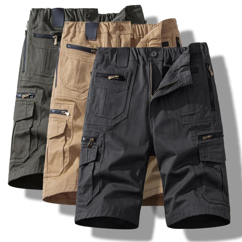 Men's Large Size Loose Casual Shorts Fashion Trendy Versatile Cotton Shorts Elastic Waist Summer Work Shorts