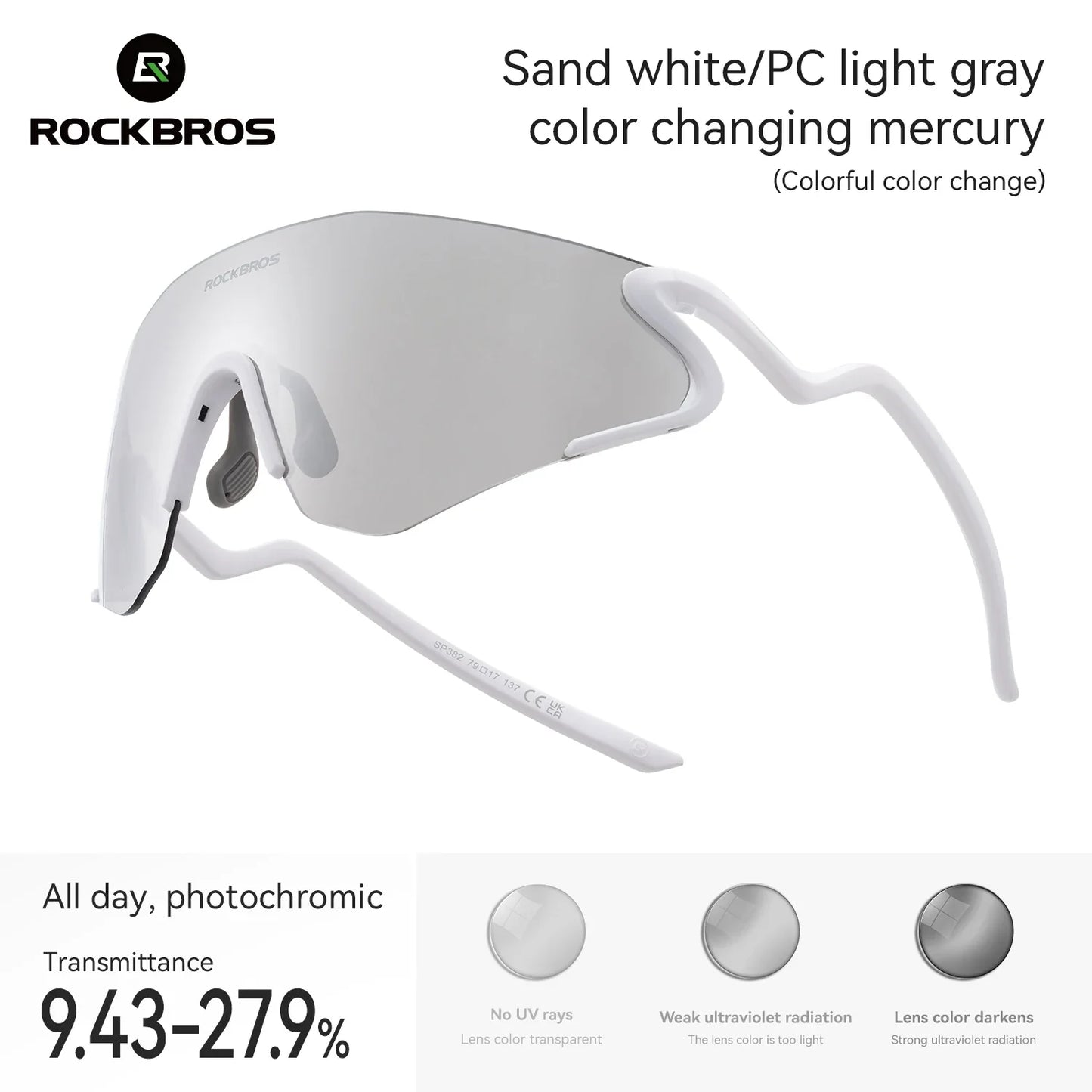 Photochromic Cycling Glasses Windproof Dustproof UV400 Protection Glasses Cycling Outdoor Sports Sunglasses Unisex