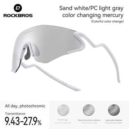 Photochromic Cycling Glasses Windproof Dustproof UV400 Protection Glasses Cycling Outdoor Sports Sunglasses Unisex