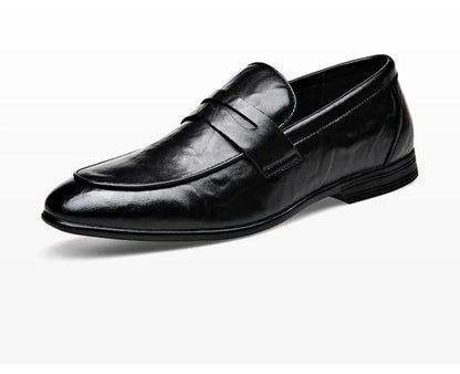 Social Shoe Male Leather Casual Round Toe Men's Formal Shoes Business Luxury Designer Clothing Office Party Gentleman 2025 Trend