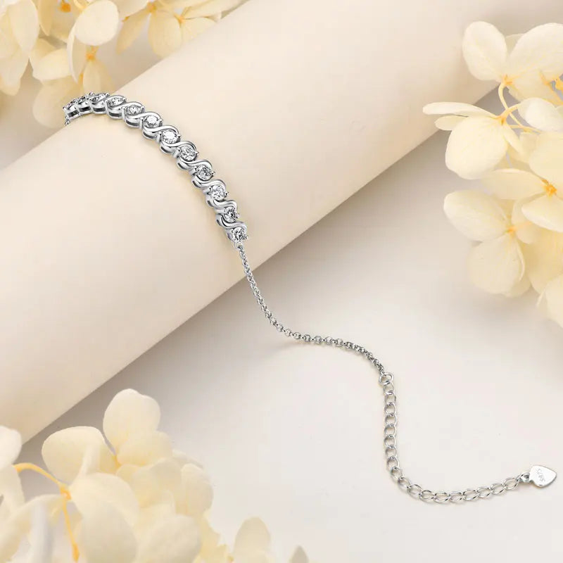 Real 3mm D Color Moissanite Infinity Bracelet for Women 925 Silver Adjustable Chain 2025 Trend Certified Fine Jewelry Gift