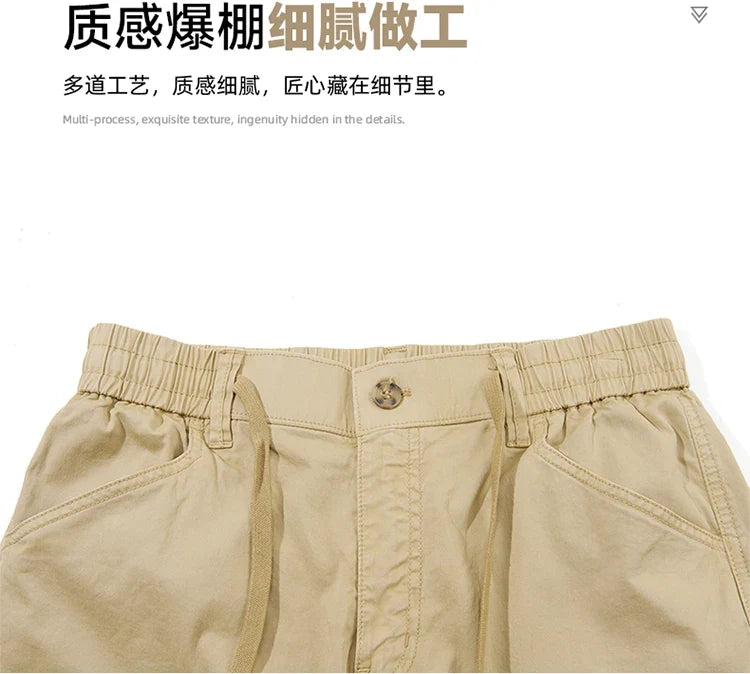 Men Spring Casual Tactical Cargo Shorts Men Multi Pocket Outdoor Shorts Men Breathable Sports Workout Daily Wear Male Shorts
