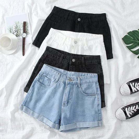 Summer Female Classic Korean Thin Jeans Women Fashion High Waist Short Pants Hot Sale Girls Casual Denim Shorts