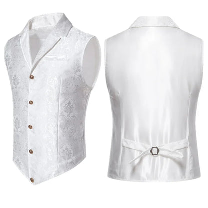 New Men Jacquard Suit Vest Loose Tops Red / Green  / Blue / Pink Fashion Male Wedding Prom Party Luxury Dress Waistcoat