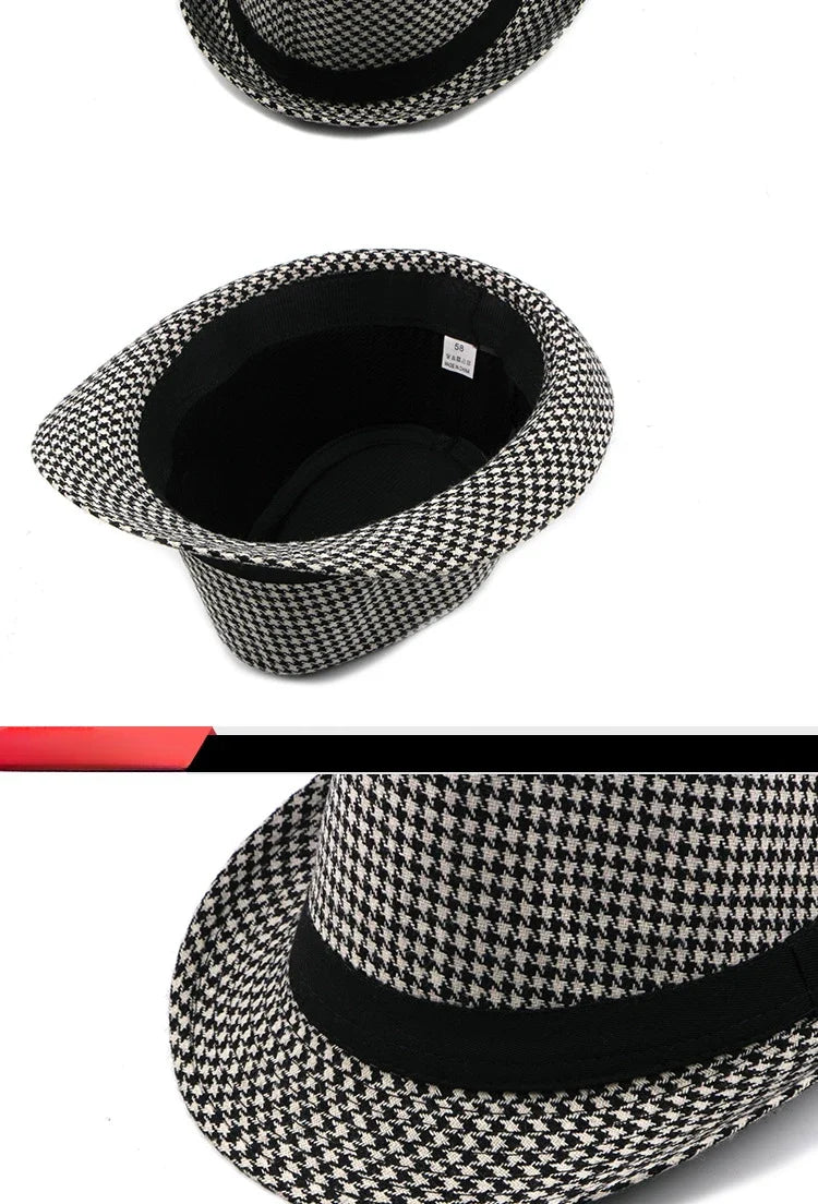 Spring Summer New Middle Aged Men's Top Hat Fashion Knitted Jazz Gentleman Black Chapeay Fedoras Bucket Hat Caps