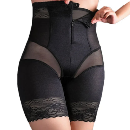 Zipper Tummy Control Panties High Waist Shapewear Brief Shorts Body Shaper Butt Lifting Silky Stretchy Fabric Seamless