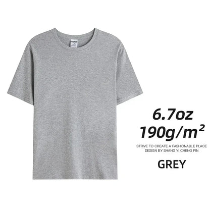 6.7oz 190grams Combed Cotton Tees Tshirts Mens Solid Tops Woman Male Custom Team Uniform Class Clothes Summer Customization