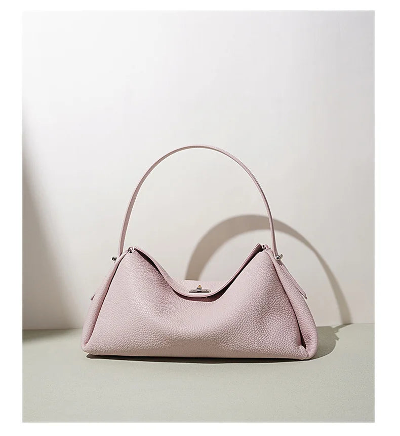 Minimalist Lady Soft Genuine Leather Pillow Crossbody Bag Women's Convertible Shoulder Bags 2026 New Chic Solid Color Handbag