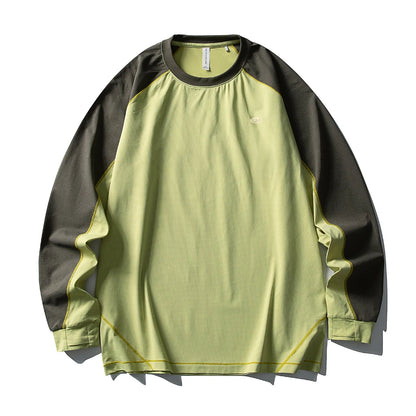 Men's Color - Block Long Sleeve UV Protection Shirt  Lightweight Quick - Dry Antibacterial Outdoor T - Shirt