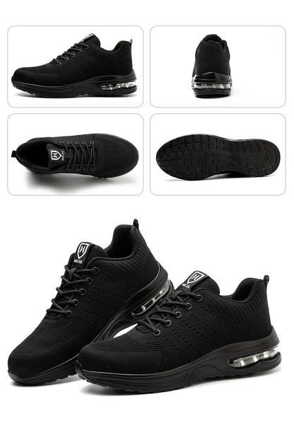 Breathable Men Work Safety Shoes Steel Toe Cap Air Cushion Working Boots Construction Indestructible Work Sneakers Men Shoes