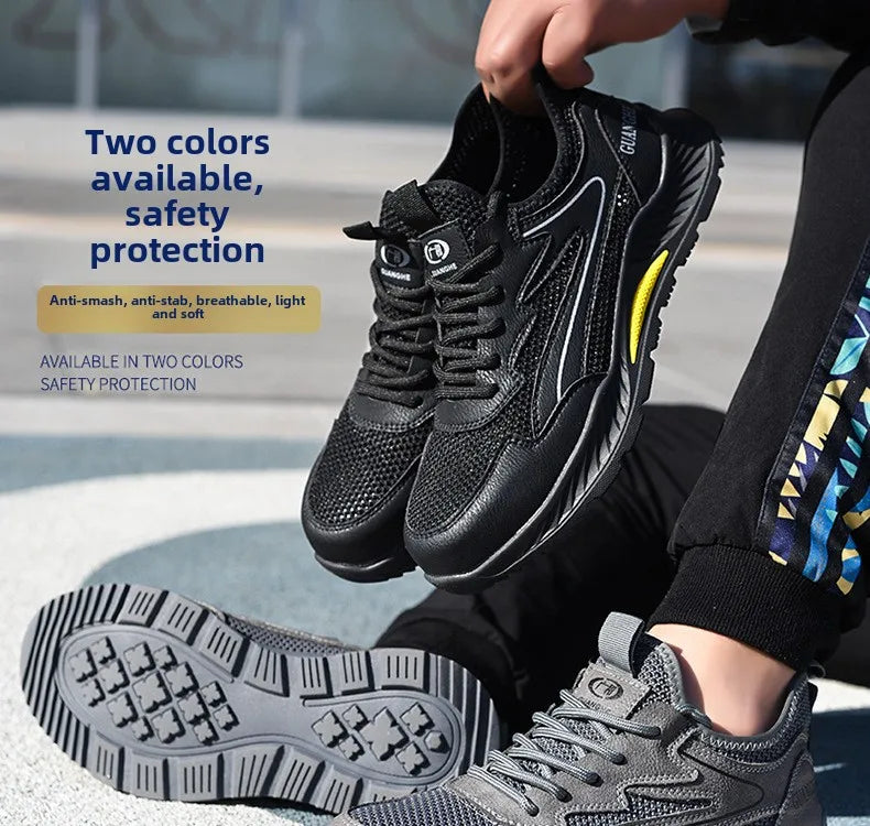 summer mesh safety shoes breathable work shoes industrial construction indestructible shoes for men steel toe safety work boots