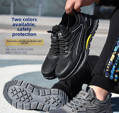 summer mesh safety shoes breathable work shoes industrial construction indestructible shoes for men steel toe safety work boots