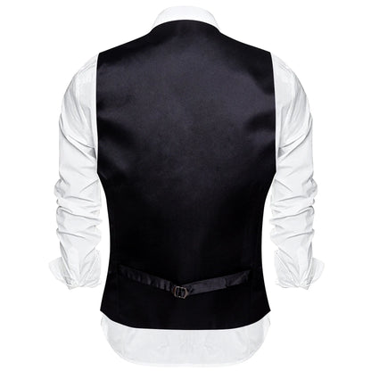 100 Colors Men Vest Tie Hanky Cufflinks Set Waistcoat Paisley Floral Jacquard Sleeveless Jacket Wedding Business