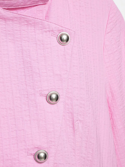Spring Summer New Arrival Women's Fashion Pure Cotton Double Buttoned Suit Jacket ZR Style Short Sleeve Long Sleeve Regular Fit