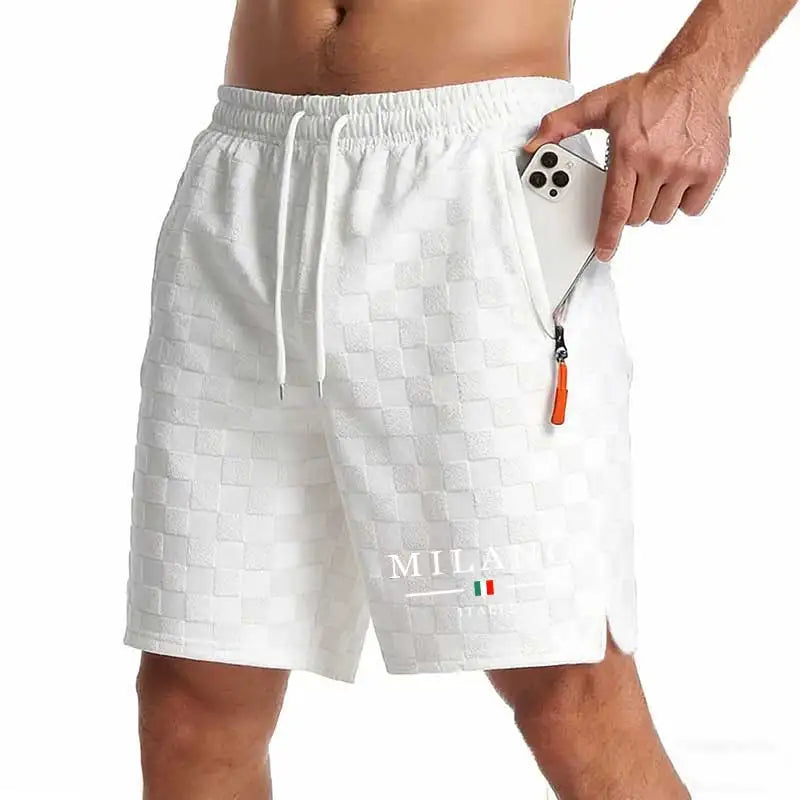 New Summer Men Zipper Pocket Sweatpants Casual Shorts Men's Beach Shorts Basketball Short Trousers Print Label Sportswear Men