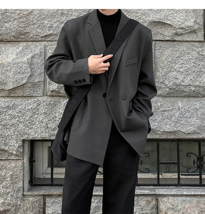 Spring Summer Men Formal Blazers Men Korean Fashion Loose Casual Dress Jacket Men Harajuku Social Suit Jacket Clothing