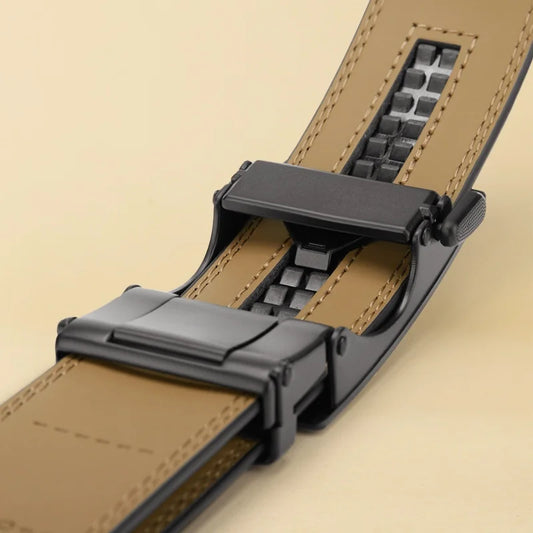 Brand Men's Belt, Length 115cm-145cm, Genuine Leather Belt, Adjustable Automatic Belt, Luxury Mens Belt
