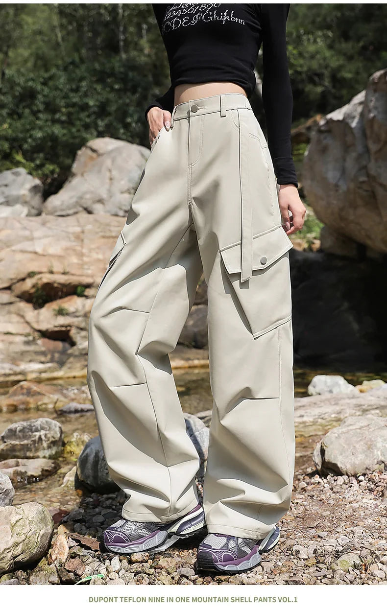 Outdoor Hiking Pants Woman 3 In 1 Removable Fleece Waterproof Camping Trousers Winter Large Pocket Windproof Cycling Travel Pant