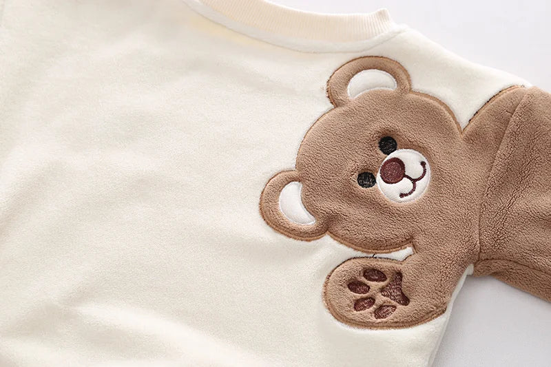Winter Baby Clothes Suit Boys Clothing Children Girls Thicken Warm T-Shirt Pants 2Pcs/Set Toddler Casual Costume Kids Tracksuits