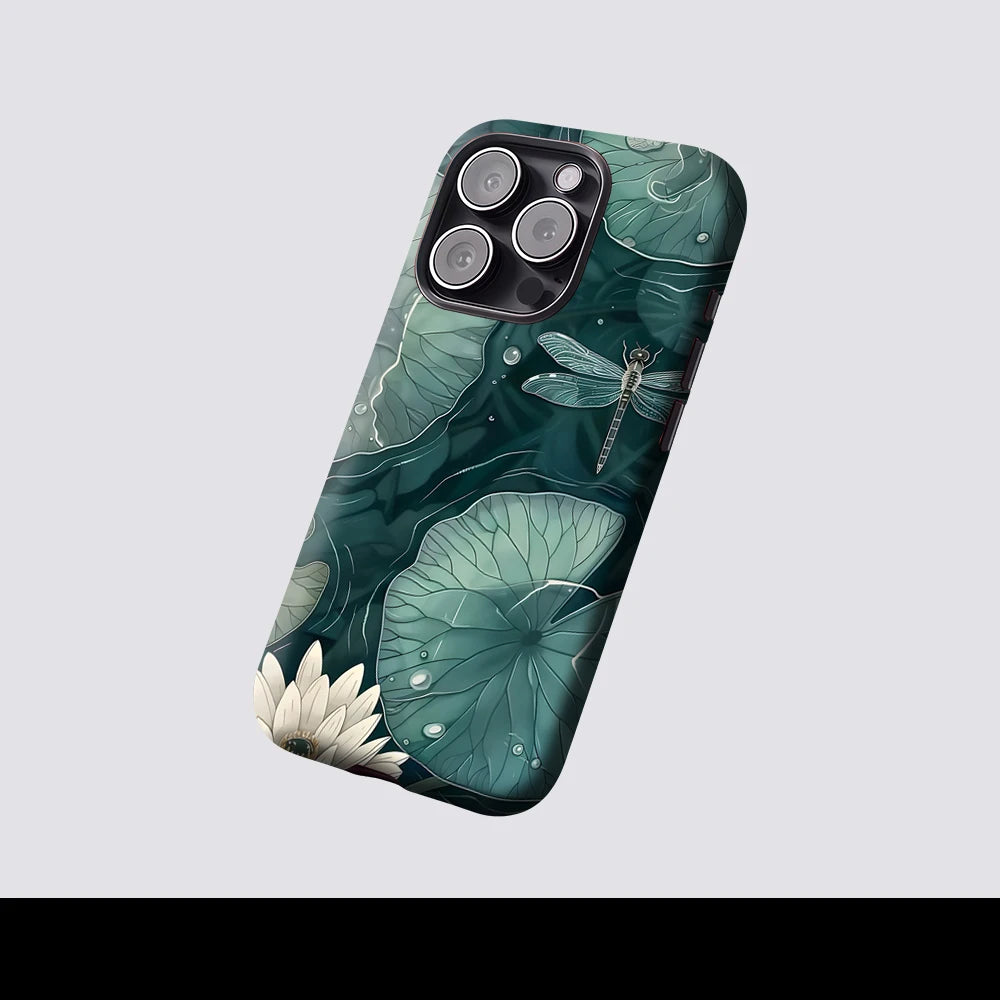 Lotus & Dragonfly Pond for Magnetic Phone Case for IPhone 17 16 15 14 13 Pro Max Plus Single Double-layer Tough Case