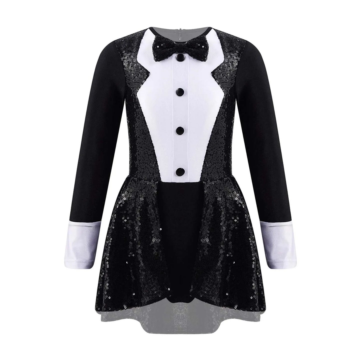 Kids Girls Sequins Ballet Dance Dress Shiny Modern Latin Jazz Dance Stage Performance Leotard Costume Dancewear