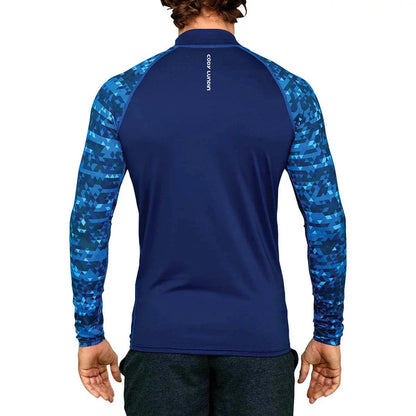 Men's UPF 50+ Compression Turtleneck Swimming Training Shirt Gym Fitness T-Shirt Surf Sports Rashguard Custom Logo Fishing Top