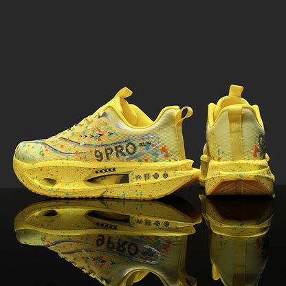 New Carbon Plate Men's Running Shoe Night Fluorescent Cushioning Sneakers Women Lace-Up Lightweight Casual Shoes Jog Shoes