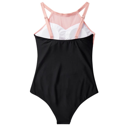 XL Size One Piece Swimsuit Women Mesh Hollow Out Swimwear For Women Solid Padded Push Up Plus Size Summer Bathing Suits Female