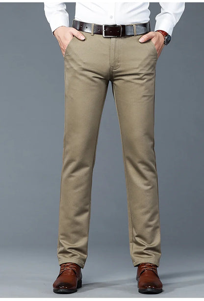 6 Colors Male Autumn Winter Casual Pants Chic Straight Formal Office Luxury Trousers Fashion Elastic Men Business Suit Pants