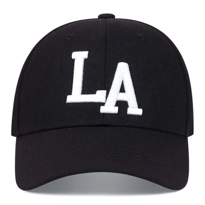Unisex La Letter Embroidery Baseball Caps Spring and Autumn Outdoor Adjustable Casual Hats Sunscreen Hat