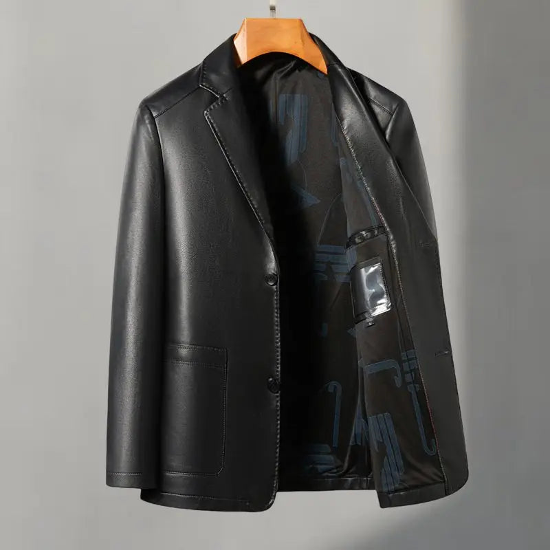 Casual Leather Suits, Genuine Leather Jackets, Men's Jackets, Sheepskin, Slimming, Large Sizes for Autumn and Winter
